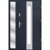 Drzwi zewnetrzne S37 INOX z naswietlem antracyt 72mm